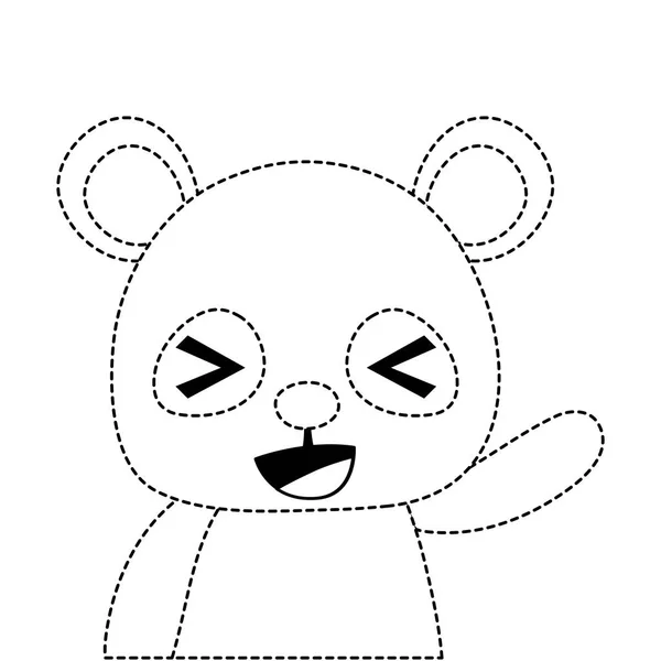 Forma Punteada Adorable Alegre Panda Animal Salvaje Vector Ilustración — Vector de stock