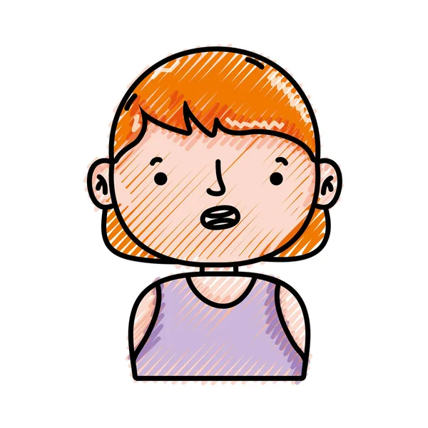 Grated Avatar Menina Com Blusa Penteado Design Vetor Ilustração —  Vetores de Stock