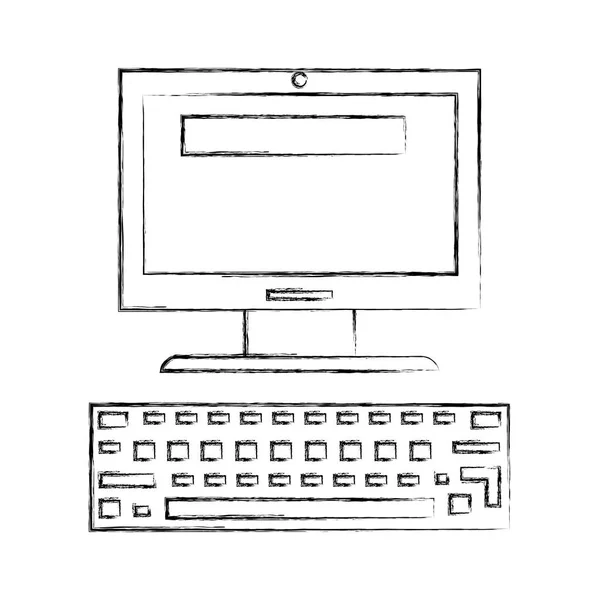 Ordinateur Technologie Gadget Dispositif Thème Électronique Conception Isolée Illustration Vectorielle — Image vectorielle