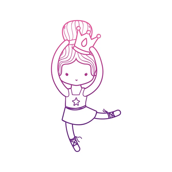 踊るバレエ スポーツと健康テーマ分離デザイン ベクトル イラストの少女 — ストックベクタ