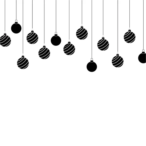 contour circle balls hanging decoration christmas design vector illustration