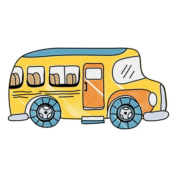 おろし車スクールバス教育交通ベクトル図 — ストックベクタ