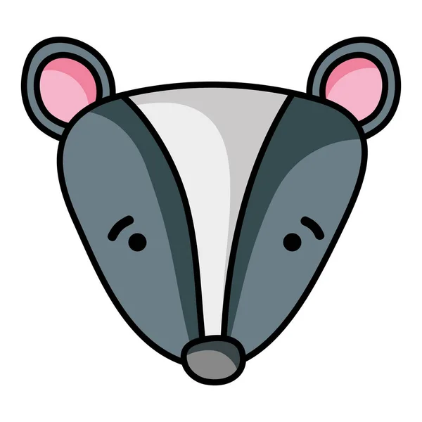 Smutné Skunk Hlavy Divokých Zvířat Vektorové Ilustrace — Stockový vektor