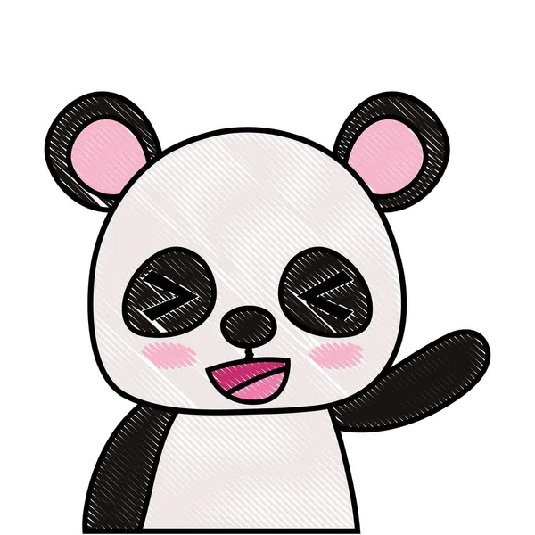 rendelenmiş çok güzel ve neşeli panda vahşi hayvan vektör çizim