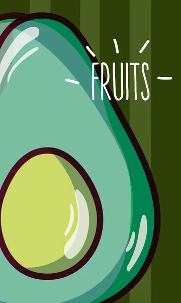 Avocado Früchte Cartoon Vektor Illustration Grafik Design — Stockvektor
