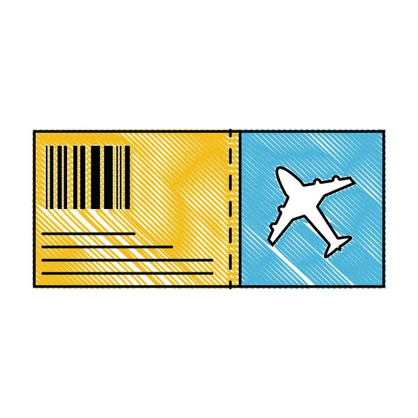 Geriebenes Flugticket Reise Zum Urlaubstourismus Vektor Illustration — Stockvektor