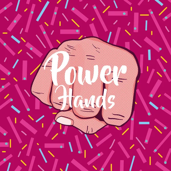 Girl Power Met Hand Gebalde Popart Vector Illustratie Grafisch Ontwerp — Stockvector