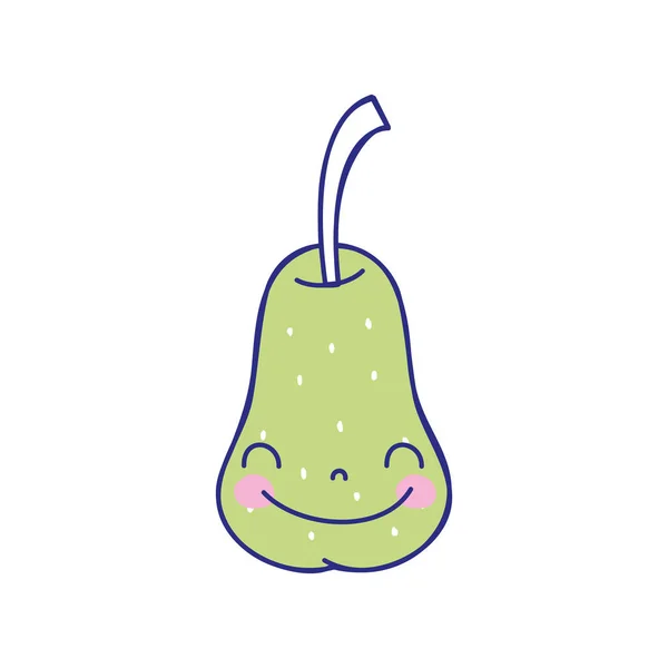 フルカラーかわいい梨可愛いハッピー フルーツ ベクトル イラスト — ストックベクタ