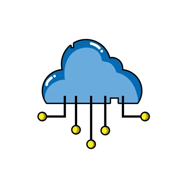 Illustrazione Vettoriale Del Server Connessione Rete Cloud Dati — Vettoriale Stock