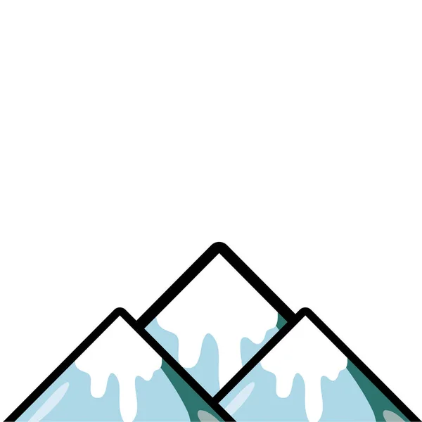 Natural Snowy Mountain Cold Weather Vector Illustration — Stock Vector