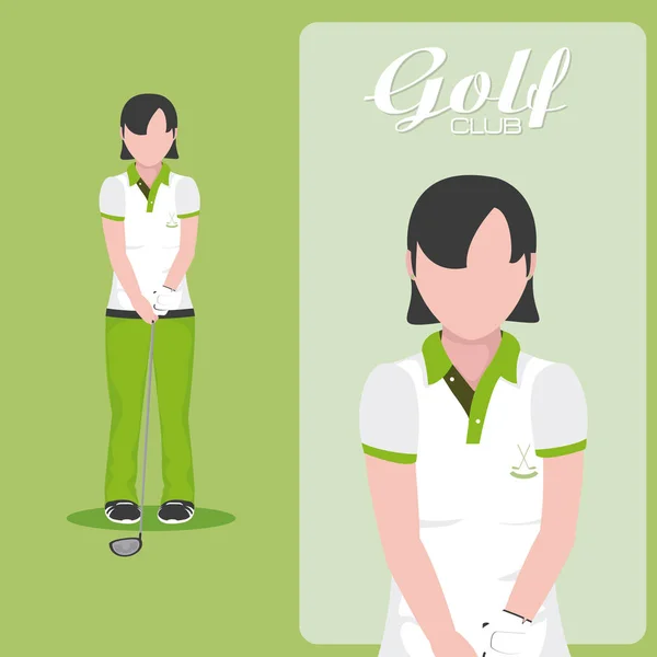 カラフルな背景ベクトル イラスト グラフィック デザイン上のゴルフ プレーヤーのプロフィール — ストックベクタ