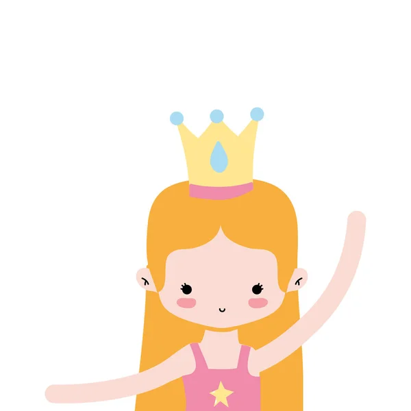 Chica Practica Ballet Con Pelo Liso Corona Vector Ilustración — Vector de stock