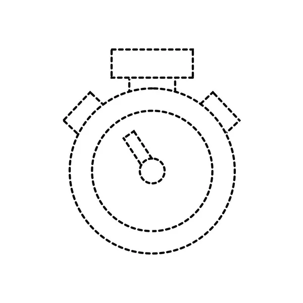 Forme Pointillée Objet Chronomètre Pour Connaître Illustration Vectorielle Mesure Temps — Image vectorielle