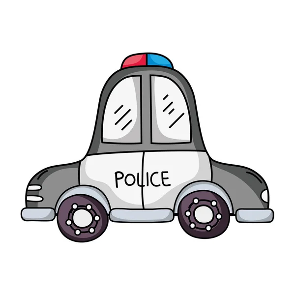 Transport Voiture Police Urgence Avec Illustration Vectorielle Sirène — Image vectorielle