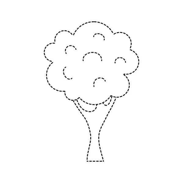 Forme Pointillée Arbre Nature Avec Illustration Vectorielle Conception Tronc Branche — Image vectorielle