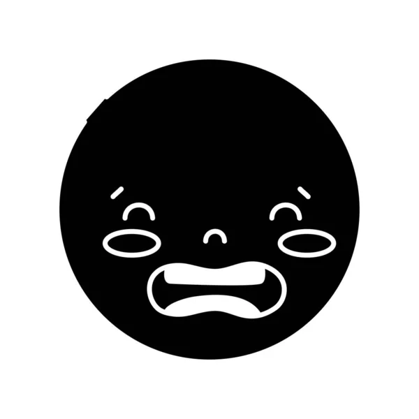 Kontur Kawaii Kopf Mit Niedlicher Ekelhafter Gesichtsvektorillustration — Stockvektor
