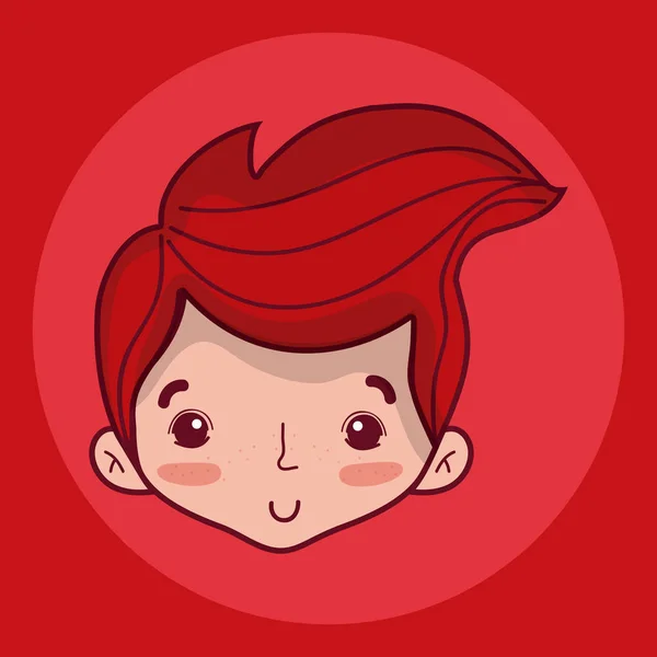 Cute Tender Boy Face Cartoon Vector Illustration Graphic Design — Stock Vector
