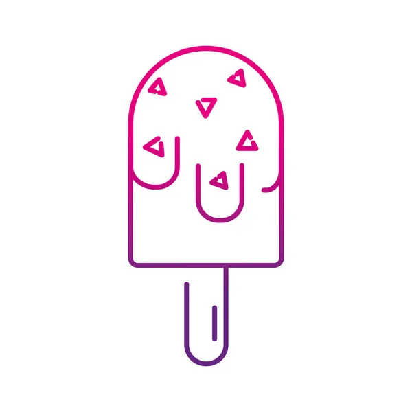 Silueta Neón Dulce Hielo Lolly Postre Snack Vector Ilustración — Vector de stock