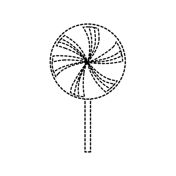 Gepunktete Form Süße Spirale Lutscher Karamell Süßigkeiten Vektor Illustration — Stockvektor