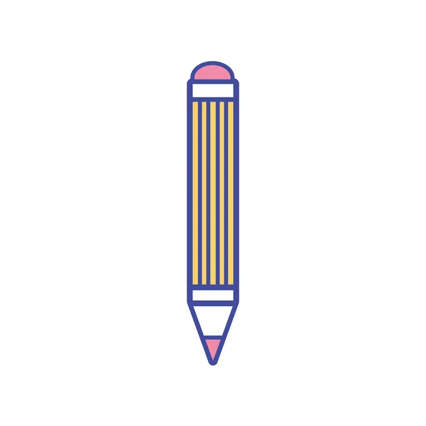 Línea Color Lápiz Educación Escolar Para Estudiar Ilustración Vector Utensilio — Vector de stock