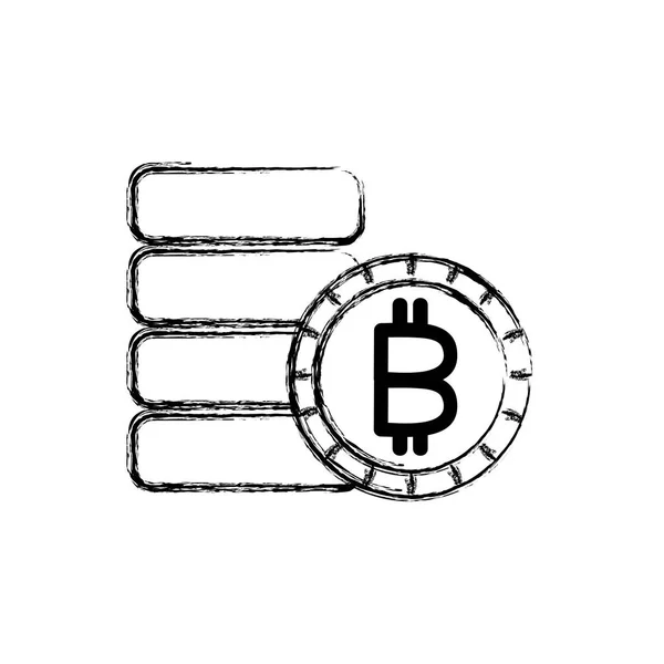 Bitcoin Del Banco Dinero Tema Del Mercado Diseño Aislado Ilustración — Vector de stock