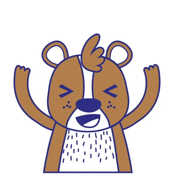 Cor Cheia Adorável Feliz Urso Animal Selvagem Vetor Ilustração —  Vetores de Stock