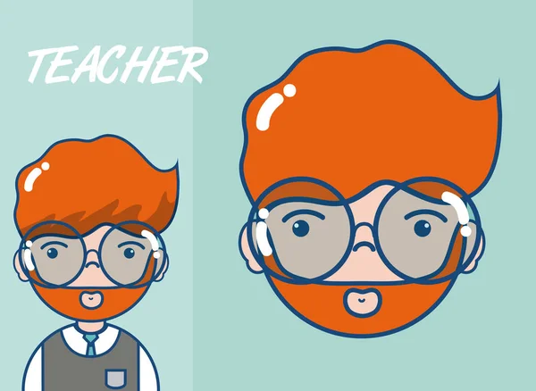 Man school teacher cartoon vector illustration graphic design