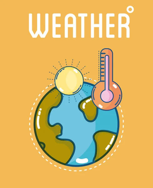 Plantilla Meteorológica Pronosticada Con Elementos Vector Ilustración Diseño Gráfico — Vector de stock