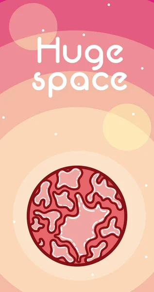 Enorme Ruimte Kaart Met Milkyway Planeet Cartoon Vector Illustratie Grafisch — Stockvector