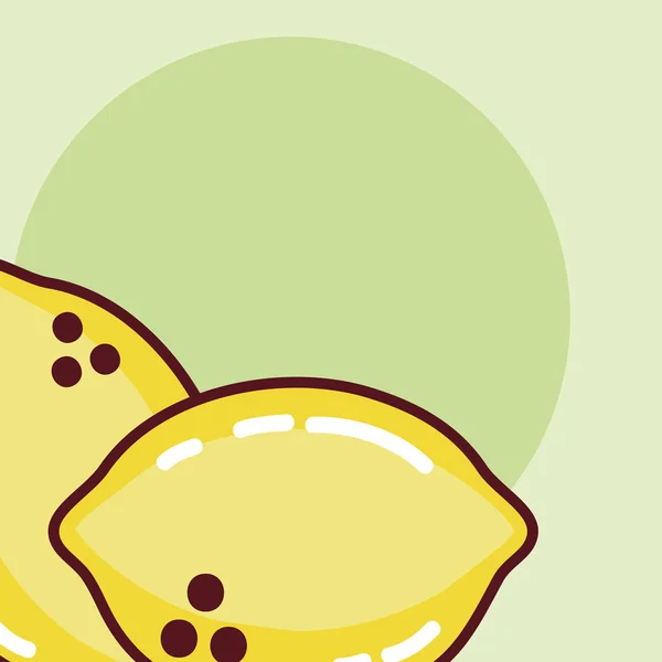 Citrons Fruits Colorés Dessin Animé Vectoriel Illustration Conception Graphique — Image vectorielle
