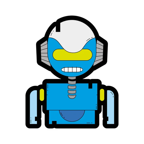 Línea Cara Robot Color Con Tecnología Robótica Vector Pecho Ilustración — Vector de stock