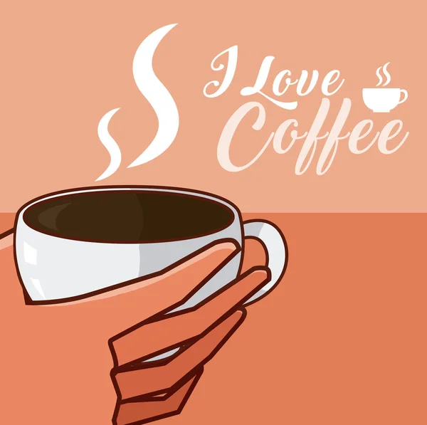 Hand Grabbing Coffee Cup Vector Illustration Graphic Design — Stock Vector