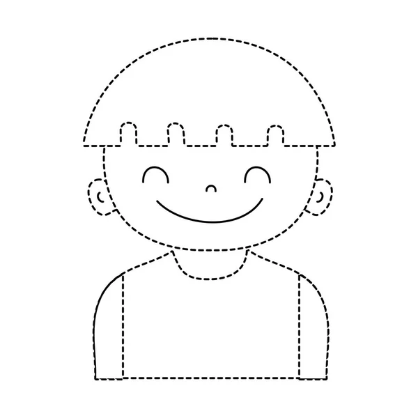 Счастливый Мальчик Прической Векторной Иллюстрацией Футболкам — стоковый вектор