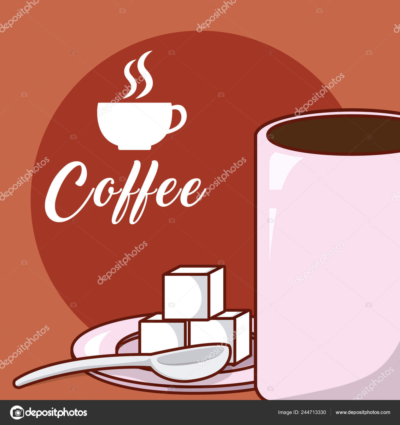 角砂糖をコーヒー カップ ベクトル イラスト グラフィック デザイン 角砂糖をコーヒー カップ ベクトル イラスト グラフィック デザイン