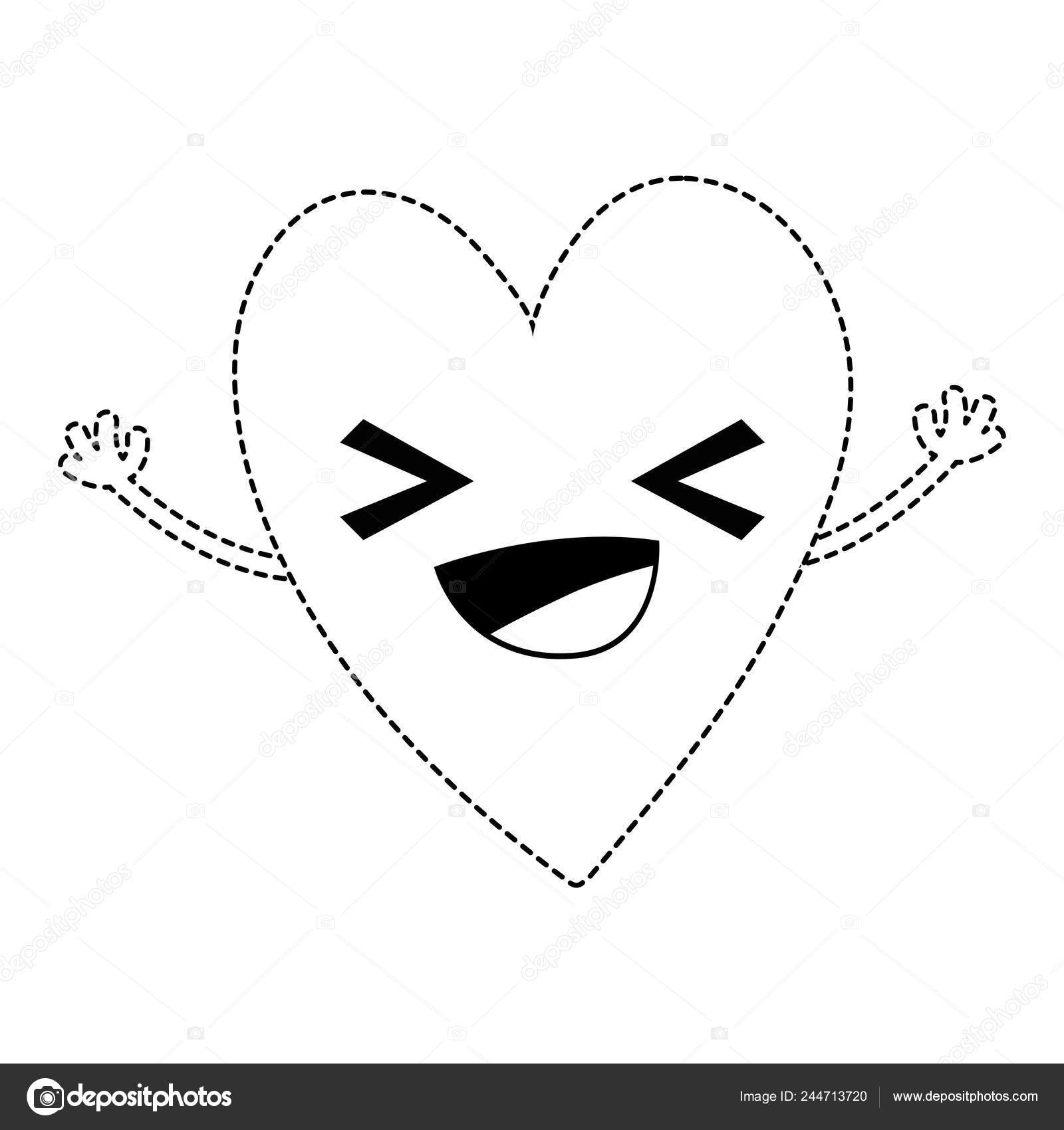 Forme Pointillee Mignon Coeur Heureux Kawaii Dessin Anime Vectoriel Illustration Image Vectorielle Par Stockgiu C Illustration 244713720