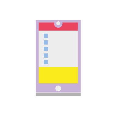 renkli smartphone nesne teknoloji veri bilgi vektör çizim ile