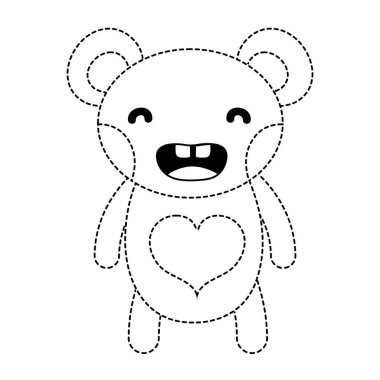 noktalı şekil gülümseme ayı sevimli vahşi hayvan vektör çizim