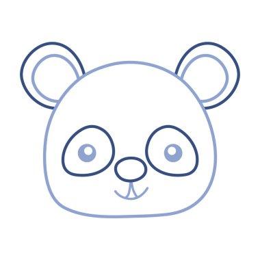 vahşi hayvan vektör çizim renkli mutlu panda baş
