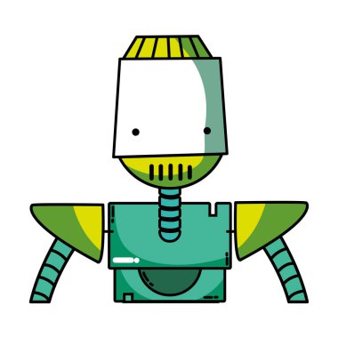 Robot yüz teknoloji silah ve göğüs vektör çizim ile