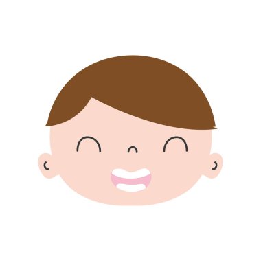 renkli gülümseme avatar çocuk yüz saç vektör çizim ile