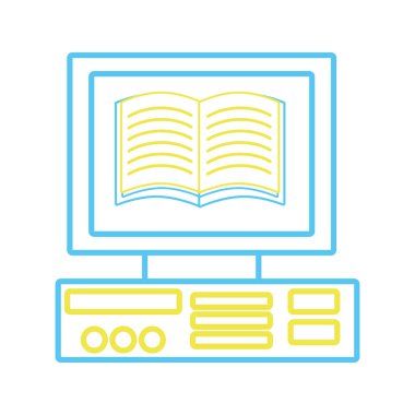 bilgisayar teknoloji nesne tasarlamak vektör içinde renkli kitap