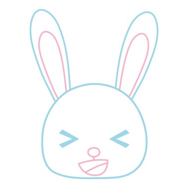 renkli mutlu tavşan baş vahşi hayvan vektör çizim