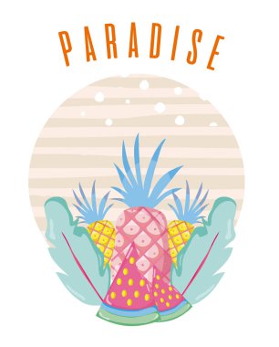 Tropik cenneti konsept tasarım vektör çizim grafik