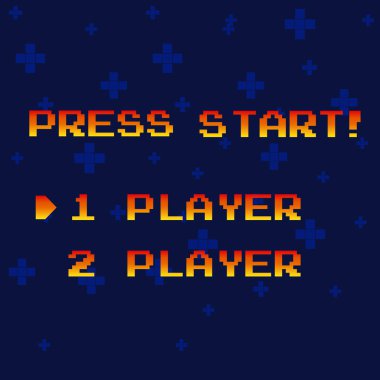 Pixelated oyun vektör illüstrasyon kavramı oynamak için basın Başlat