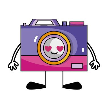 aşk kawaii kollar ve bacaklar vektör çizim ile kamera teknolojisi