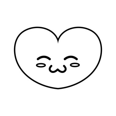 satır sevimli kalp kawaii karakter tasarlamak vektör