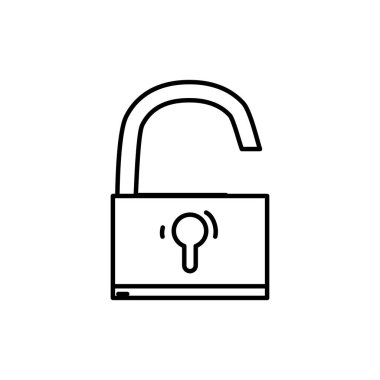 satır asma kilit nesneyi sembole güvenlik koruma vektör çizim