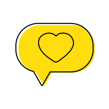 renk kalp sohbet kabarcık metin iletisi vektör çizim içinde