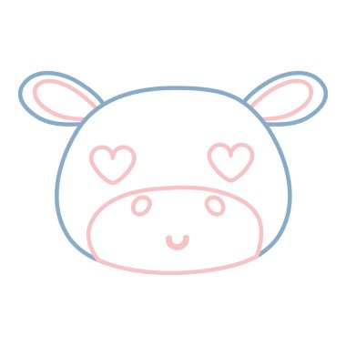 vahşi hayvan vektör çizim renkli gönül su aygırı baş