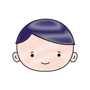 rendelenmiş avatar çocuk yüz saç vektör çizim ile